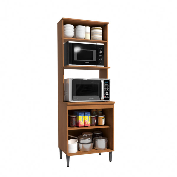 Torre Horno Microondas 70cm MDP Kappesberg Canela y Negro