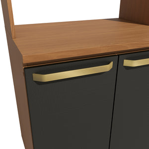 Torre Horno Microondas 70cm MDP Kappesberg Canela y Negro