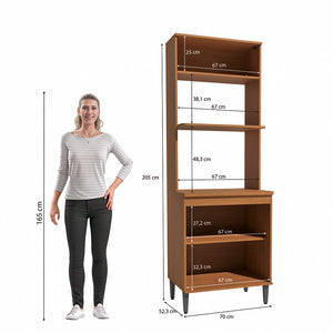 Torre Horno Microondas 70cm MDP Kappesberg Canela y Negro