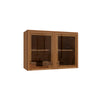 Alacena Aérea 80cm MDP 2 Puertas Vidrio Kappesberg Canela