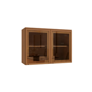 Alacena Aérea 80cm MDP 2 Puertas Vidrio Kappesberg Canela