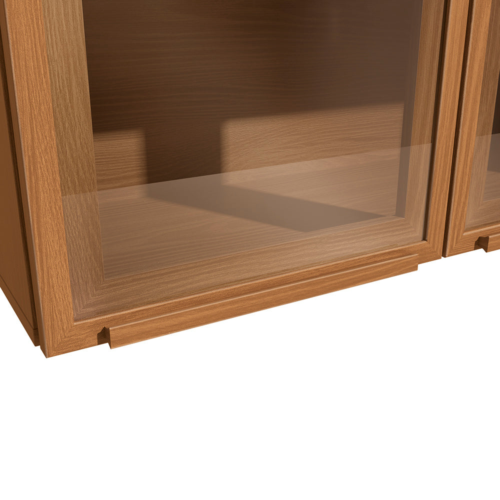 Alacena Aérea 80cm MDP 2 Puertas Vidrio Kappesberg Canela