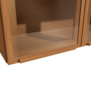 Alacena Aérea 80cm MDP 2 Puertas Vidrio Kappesberg Canela