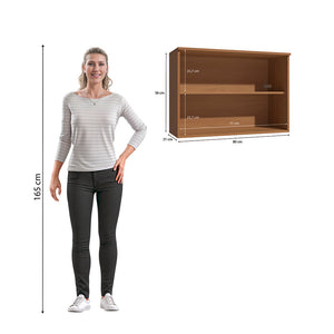 Alacena Aérea 80cm MDP 2 Puertas Vidrio Kappesberg Canela