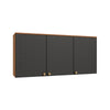 Alacena Aérea 120cm MDP 3 Puertas Kappesberg Canela Negro