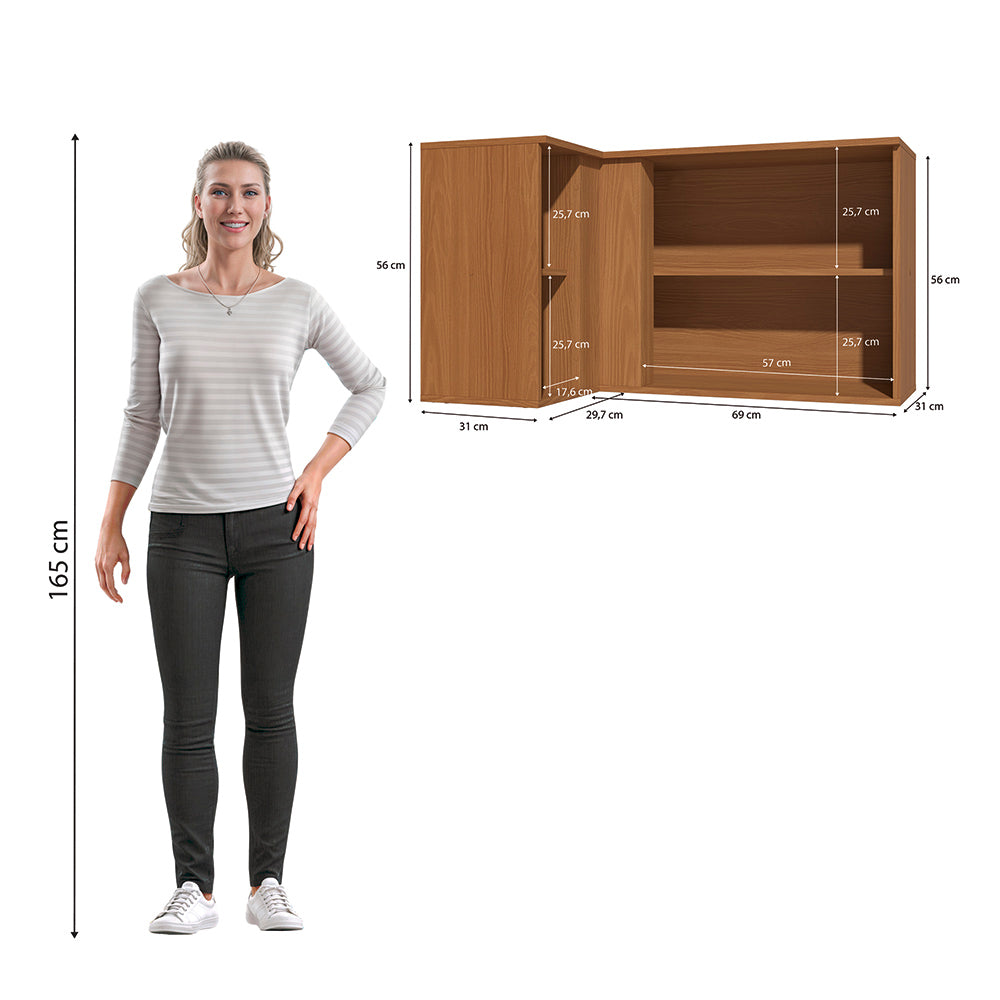 Alacena Aérea Esquinero 98cm MDP Kappesberg Canela