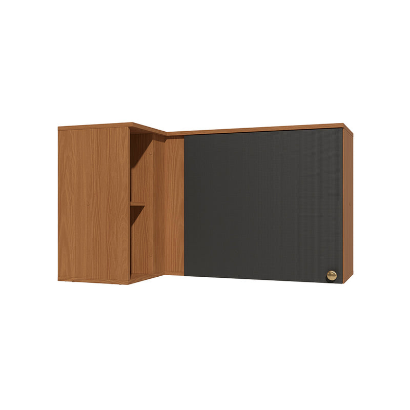 Alacena Aérea Esquinero 98cm MDP Kappesberg Canela Negro