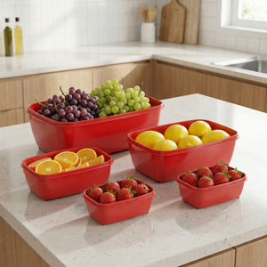 Set 5 contenedores multiuso con tapa UZ Utilidades rojo