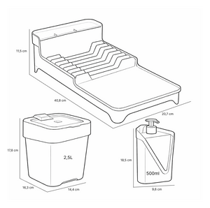 Set organizador de fregadero 3 piezas UZ Utilidades café