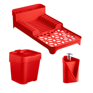 Set organizador de fregadero 3 piezas UZ Utilidades rojo