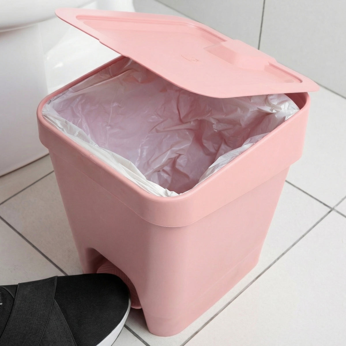 Set baño 6 piezas UZ organizador baño rosa moderno