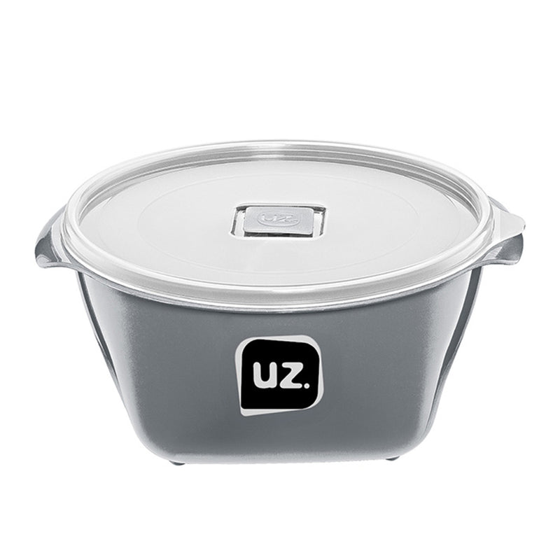 Set 6 contenedores recipientes con tapa UZ Utilidades gris