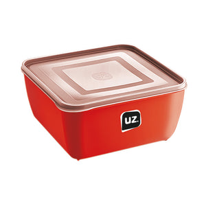 Set 5 contenedores cuadrados con tapa UZ Utilidades rojo