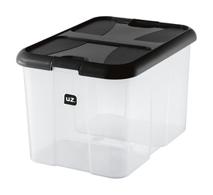 Set 4 Cajas Organizadoras De Plástico Uz Transparente/Negro
